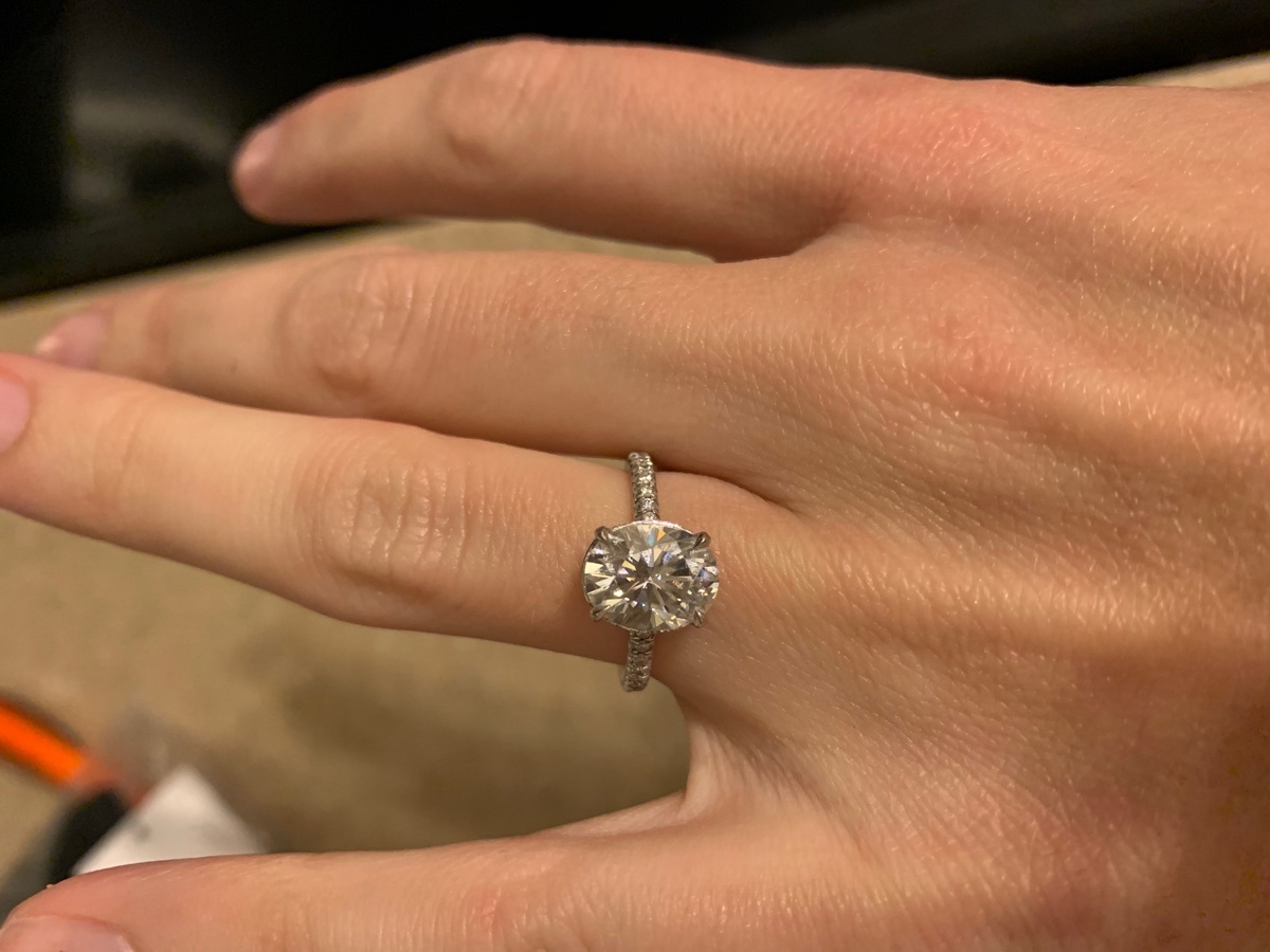 Lauren B. Oval Engagement ring Moissanite Center Stone